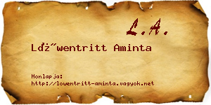 Löwentritt Aminta névjegykártya
